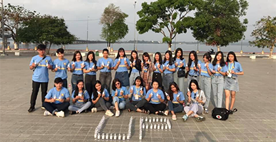 UP Pharmacy provided 350 bottles of sanitisers to residents of Koh Kong province