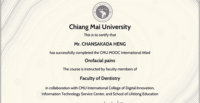 UP Dental Students Complete Online Course On Orofacial Pain at Chiang Mai University, Thailand